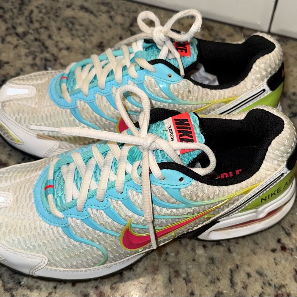 Nike Air Max Torch 4 Women's Size 8.5 White Teal Red Running Shoes CW5607-100 - Picture 7 of 13